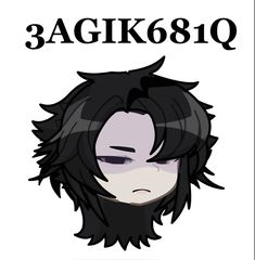 an anime character with black hair and the words'bagik60q '