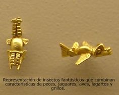 two gold colored pins with words written in spanish