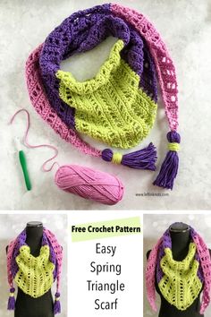 the crochet scarf is made with yarn