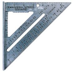 a square and triangle ruler are shown with the same height as each other's