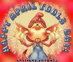 an image of a cartoon character with the words happy spring fool's day