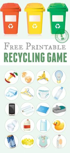 the free printable recycling game for kids