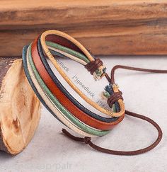 Surfer Men Women Cool Multi Hemp Leather Braided Friendship Bracelet Wristband Casual Leather Strap Bracelets As Gift, Brown Rectangular Leather Strap Bracelet, Multicolor Leather Bracelets As A Gift, Casual Multicolor Leather Bracelet As A Gift, Casual Multicolor Leather Bracelet For Gift, Casual Multicolor Leather Bracelet As Gift, Casual Brown Leather Bracelet, Vintage Brown Wristband As Gift, Multicolor Leather Bracelet Gift