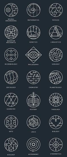 the different types of logos that are used in this graphic art project, which includes symbols and