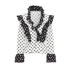 Rodarte-Ruffled Polka-Dot Blouse - Runway Catalog Chic Polka Dot Blouse With Ruffles, Polka Dot Ruffled Blouse For Work, Polka Dot Ruffle Blouse For Work, Ivory Silk, Polka Dot Blouse, Blouse Online, Black Ruffle, Polka Dot Top, Soho