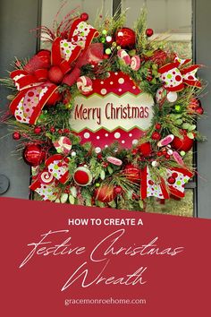 Grace Monroe Home | DIY Tips & Tricks | How to Create a Festive DIY Christmas Wreath Christmas Balls Wreath Diy, Grace Monroe, Spring Wreath Tutorial, Fall Wreath Tutorial, Diy Christmas Ball, Farmhouse Inspired Decor, Diy Christmas Wreath, Easy Christmas Wreaths, Fall Floral Arrangements