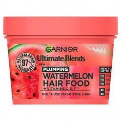 Hangry Hair? Dig into our Garnier Ultimate Blends Banana Hair Food Hair Mask Treatment to nourish and condition hangry hair. Our 3in1 intensive hair treatment can be used in 3 different ways: as a conditioner, rinse-out hair mask or leave-in condi... Vegan Hair Mask, Banana Shampoo, Watermelon Hair, Banana Hair Mask, Low Alcohol Drinks, Banana For Hair, Bouncy Hair, Super Food, Super Hair