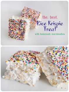 the best rice krispie treat with homemade marshmallows and sprinkles