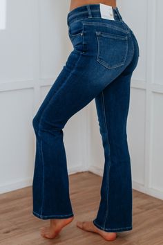 Details: Rylan KanCan Jeans High Rise Zip Fly with Double Button Closure No Distressing Fading/Whiskering Offers STRETCH Skinny Bootcut Leg Petite Length Available in 2 Colors Rise: 11" Inseam: 31" Material: 92.9% Cotton, 5.5% Polyester, and 1.6% Spandex We are recommending TRUE TO SIZE for most comfort! Kancan Jeans, Comfy Sandals, Stylish Sandals, Stylish Boots, Curvy Jeans, Comfortable Flats, Shoes With Jeans, Good Stretches, Blue Pants