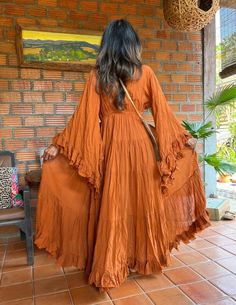 Boho Maxi Ruffled Duster Kimono,boho Long Jacket,festival Ruffled Kimono,bikini Cover Up,hippie Long Jacket,brick Ruffle Long Kimono. - Etsy Kimono Boho, Duster Kimono, Earthy Outfits, Boho Kimono, Long Kimono, Long Jacket, Boho Maxi, Hippie Outfits, Curvy Outfits