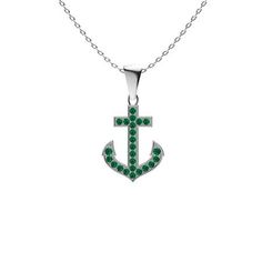 The charming Emerald pendant in 14k White Gold maritime- inspired anchors make a look that's nautical and nice. Complete your look by teaming this up with our stunning earrings, Vista. Stunning Earrings