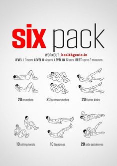 the six pack workout poster shows how to do it in five minutes or less, with instructions