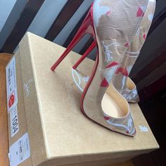 Women’s Size 38 With 120 Heel. Only Worn A Few Times With Minimal Wear. I Don’t Have The Duster Bags, But In The Original Box. Non- Negotiable On Price. Please View Photos To See Shoes Details. Great Price Designer Heels With Red Sole, Shoes Details, Red Bottoms, Louboutin Shoes, Christian Louboutin Shoes, View Photos, Shoes Women Heels, Christian Louboutin, Original Box