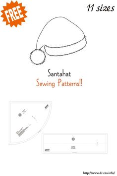 an instruction manual for the santa hat sewing pattern