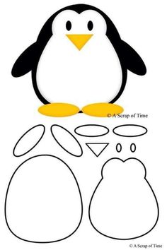 an image of a penguin cut out with paper and scissors to make it look like he is