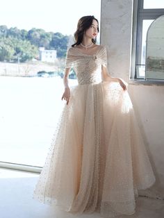 Champagne Formal Dress, Prom Dress Champagne, Champagne Formal Dresses, Trendy Prom Dresses, Lace Summer Dresses, Dress Champagne, Bridal Dresses Lace, Pretty Prom Dresses, Custom Size Dresses