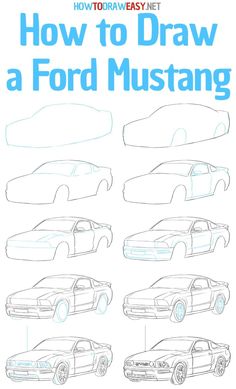 how to draw a ford mustang