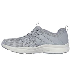 Make a move in flexible comfort wearing Relaxed Fit Active Sequoia. This stretch-laced style features a mesh and synthetic upper with a cushioned Skechers Air-Cooled Memory Foam insole. | Skechers Women's Relaxed Fit: Active Sequoia Sneaker | Medium Width | Skechers Air-Cooled Memory Foam cushioned comfort insole | Relaxed Fit for a roomy comfort fit at toe and forefoot | Crafted with 100% vegan materials | Mesh and synthetic upper | 1 1/4-inch heel height | Machine washable | Skechers Lightweight Mesh Sporty Running Shoes, Lightweight Mesh Sneakers For Athleisure, Lightweight Mesh Sneakers For Sports, Mesh Running Shoes With Arch Support For Workout, Lightweight Mesh Running Shoes For Light Sports, Athleisure Sneakers For Light Sports With Light Support, Mesh Running Shoes With Ventilation For Workout, Sporty Sneakers For Light Exercise, Mesh Athleisure Running Shoes For Light Exercise