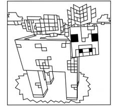 an image of a minecraft coloring page with the creepy face in black and white