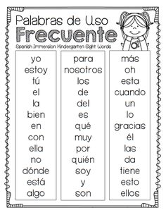 the spanish language worksheet for children