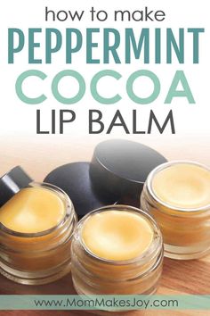 Diy Peppermint Lip Balm, Chapstick Recipe, Beeswax Diy, Cocoa Butter Lip Balm, Peppermint Cocoa, Peppermint Lip Balm