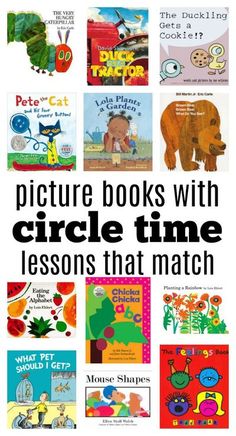 an iphone screen with the words picture books with circle time lessons that match on it