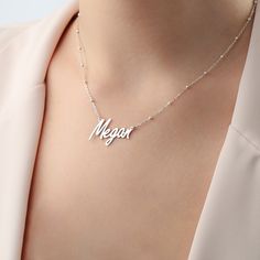 Name necklace Gifts For Mom - Personalized Name Necklace - Silver Name Necklace - Personalized Jewelry - Mothers Day Gift -  Birthday Gift  ❤️ Personalized name necklace will make you and your loved ones feel special. This elegant and pretty custom name necklace will be quickly must-have in your everyday wear. ❤️ ❤️ H O W   T O   O R D E R ❤️ - Simply use the 'PERSONALIZATION BOX' to let us know the NAME . One of the listing pictures is 'font pictures'. - If you want a decoration from our chart Necklace For Kids, Dainty Silver Necklace, Silver Name Necklace, 38th Birthday, Name Necklace Silver, 24th Birthday, Jewelry Dainty, Silver Jewelry Necklace, Name Jewelry