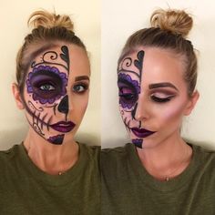 @jillianrubymua Sugar skull Halloween makeup. Sugar Skull Halloween Makeup, Candy Skull Makeup, Skull Halloween Makeup, Halloween Date