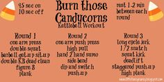 an orange poster with the words burn those candy corns and instructions for how to use them