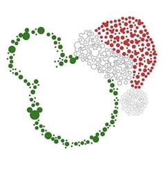 an image of a brain made up of circles and dots in red, green and white