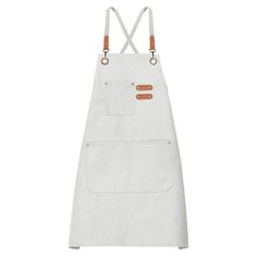 a white apron with two straps on it