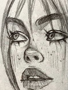 a pencil drawing of a woman's face