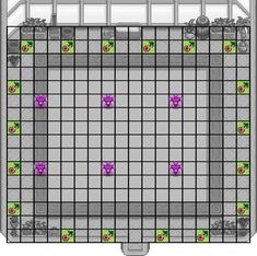 an image of a game board with squares and flowers on the tiles, all in different colors