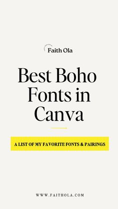 the best boho fonts in canva, which are also available for purchase