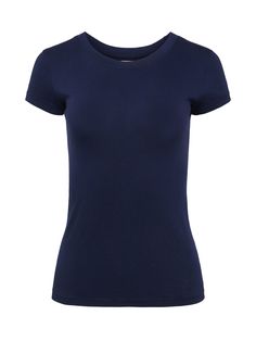 The classic Cory tee in navy. Understated scoop neckline, clean short sleeves, and a slim, yet effortless fit. Cory is a closet staple, the ideal base layer, and pairs perfectly with denim. 100% ultra-soft cotton. Navy Blue T Shirt, Navy Blue Shirts, Denim Material, Scoop Neck Tee, Navy Shirt, Navy Tops, Base Layer, Scoop Neckline, Shirt Sleeves