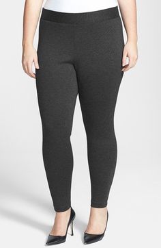 Two by Vince Camuto Vince Camuto Leggings (Plus Size) available at #Nordstrom Leggings Plus Size, Black Faux Leather Leggings, Thermal Leggings, Knit Leggings, Plus Size Leggings, Plus Size Pants, High Rise Leggings, Leggings Fashion, Tops For Leggings