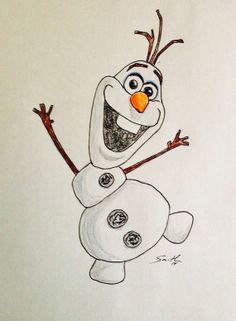 a drawing of a cartoon character from frozen world