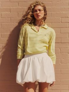 Retro Spring Tennis Skirt With Lining, Retro Spring Lined Tennis Skirt, Bubble Silhouette, Chiffon Pants, Time Clothes, Simple Fall Outfits, Half Sleeve Shirts, Lace Bandeau, Bubble Skirt