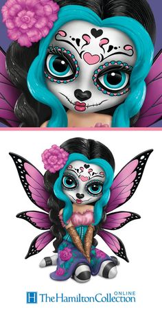 Sugar Skull Figurines, Griffith Art, Sugar Scull, Sugar Skull Artwork, Jasmine Becket Griffith, Sugar Skull Girl, Day Of The Dead Art, Sugar Skull Tattoos, Day Of The Dead Skull