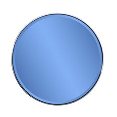 a round blue mirror on a white background with clipping area for text or image