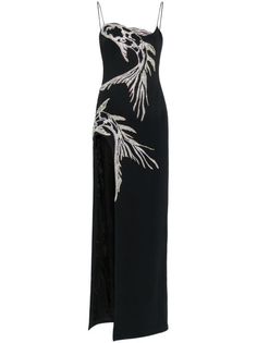 David Koma Koi fish-appliqué Midi Dress - Farfetch Koi Fish Dress, Japan Theme, Designer Black Dress, Beaded Fish, Chic Closet, Preppy Inspo, Fish Dress, Pretty Fashion, People Watching