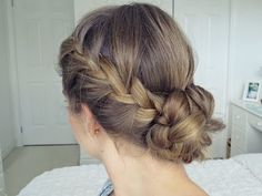 Whether you have short, medium, or long hair, these bun hairstyles are simple, chic, easy, and oh-so-stylish! Braid Bun Tutorial, Tutorial Braids, Braid Bun Updo, Braided Bun Tutorials, Boho Braid, Chignon Updo, Braids Tutorial, Nurse Hairstyles, Braid Bun