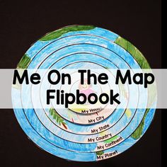 a paper plate with the words me on the map in front of it and an image of