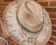 Burned Western Boho Wool Felt Fedora Cowgirl Hat Derby Lainey Wilson Yellowstone Custom Floral Bridal Sunflower Fern Country Concert - Etsy Lainey Wilson, Bridal Sunflowers, Cowgirl Hat, Felt Fedora, Country Concerts, Country Concert, Adjustable Headband, Cowgirl Hats, Western Boho