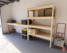 the shelves are empty and ready to be put into storage space for moving boxes or other items