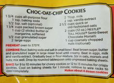 a close up of a bag of cookies with instructions on the label and in english