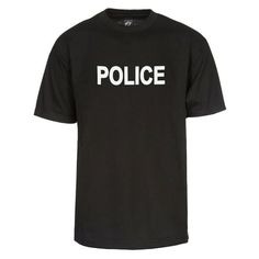 Made of 100% Cotton. 'Police' print on front of the shirt. Size: L.  Color: Black.  Gender: male.  Age Group: adult. Police T Shirt, Law Enforcement, Mens Graphic Tee, Gravity, Age Group, Mens T, Graphic Tees, Mens Shirts, Mens Outfits