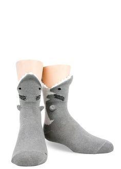 Funny 3D shark socks for kids make it look like a shark is eating your foot! Mens Doctor, Giraffe Socks, Nurse Socks, Shark Socks, Dad Socks, Sharks Funny, Toddler Socks, Shark Bites, White Sharks