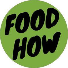 a green circle with the words food show written in black on it's side