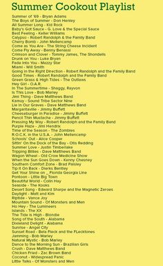 the summer cookout playlist is shown in green and yellow, with words on it